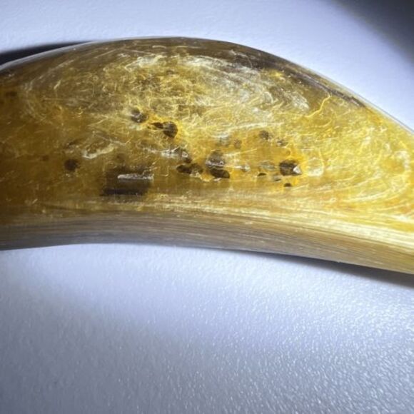 Golden Mica Crystal Crescent Moon Carving (2) - Picture 5 of 9